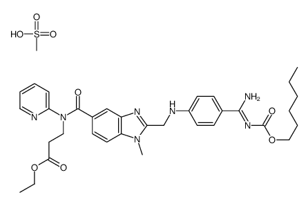 Ethyl N-[(2-{[(4-{N'-[(hexyloxy)carbonyl]carbamimidoyl}phenyl)ami no]methyl}-1-methyl-1H-benzimidazol-5-yl)carbonyl]-N-2-pyridinyl- β-alaninate methanesulfonate (1:1)