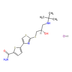 5-[2-({(2S)-2-Hydroxy-3-[(2-methyl-2-propanyl)amino]propyl}sulfanyl)-1,3-thiazol-4-yl]-2-thiophenecarboxamide hydrochloride (1:1)